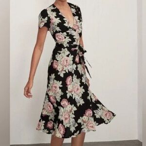 Reformation Linda Midi Wrap Dress in Brookvale